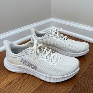 Hoka One One Solimar White Silver Gum Sole Running Shoes Womens 9.5B